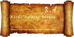 Királyfalvi Alexia névjegykártya
