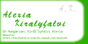 alexia kiralyfalvi business card